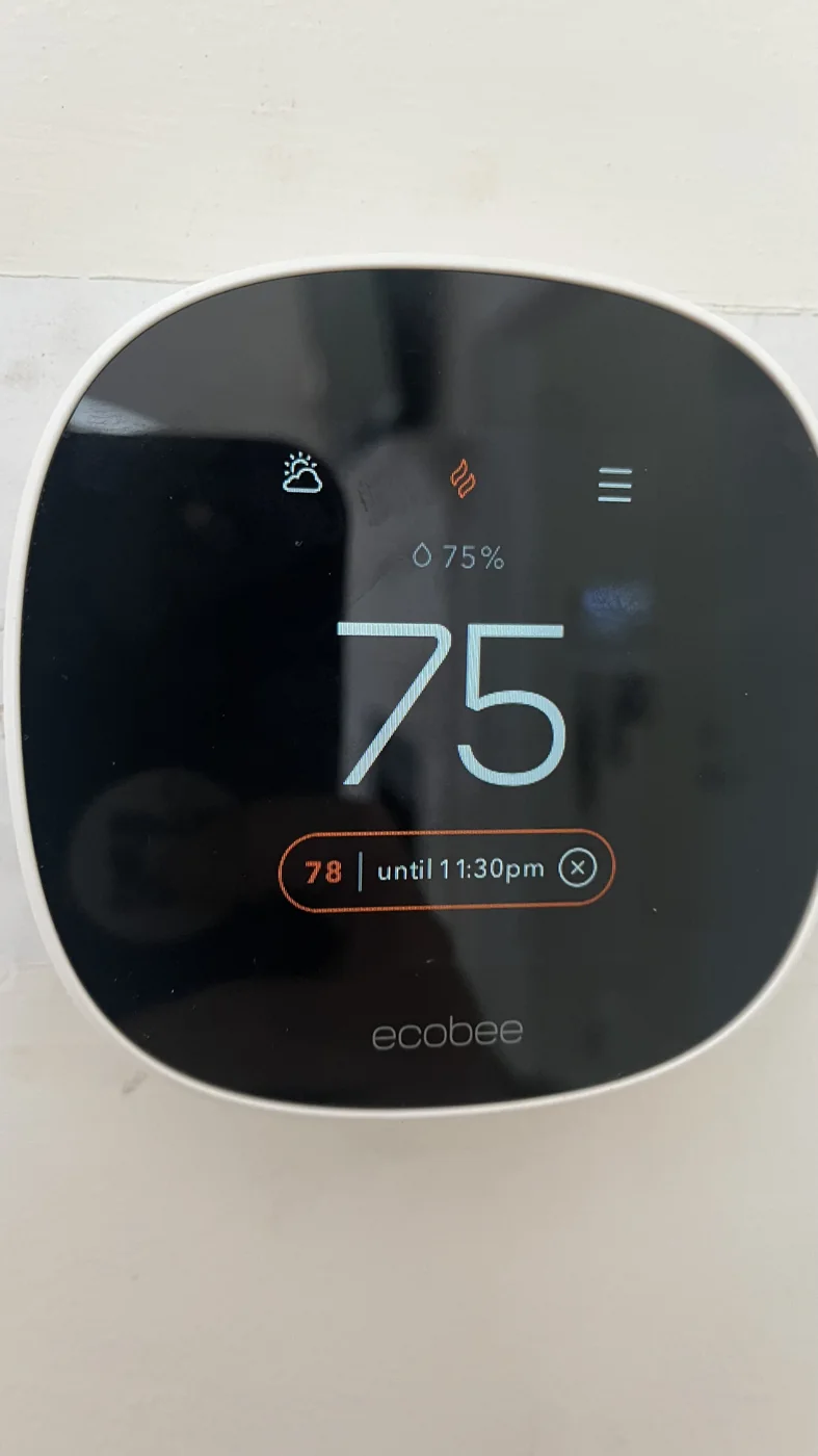 Wall-mounted thermostat with an illuminated display
